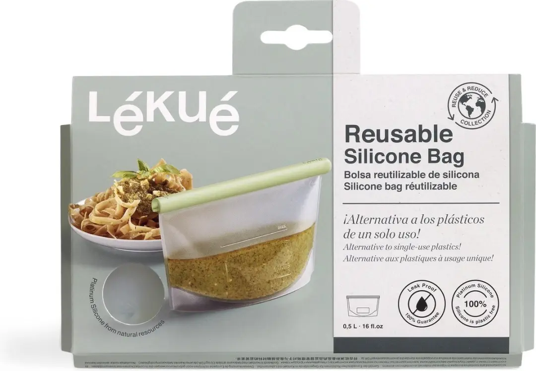 Lékué Herbruikbare Siliconen Zak 500ml - Transparant