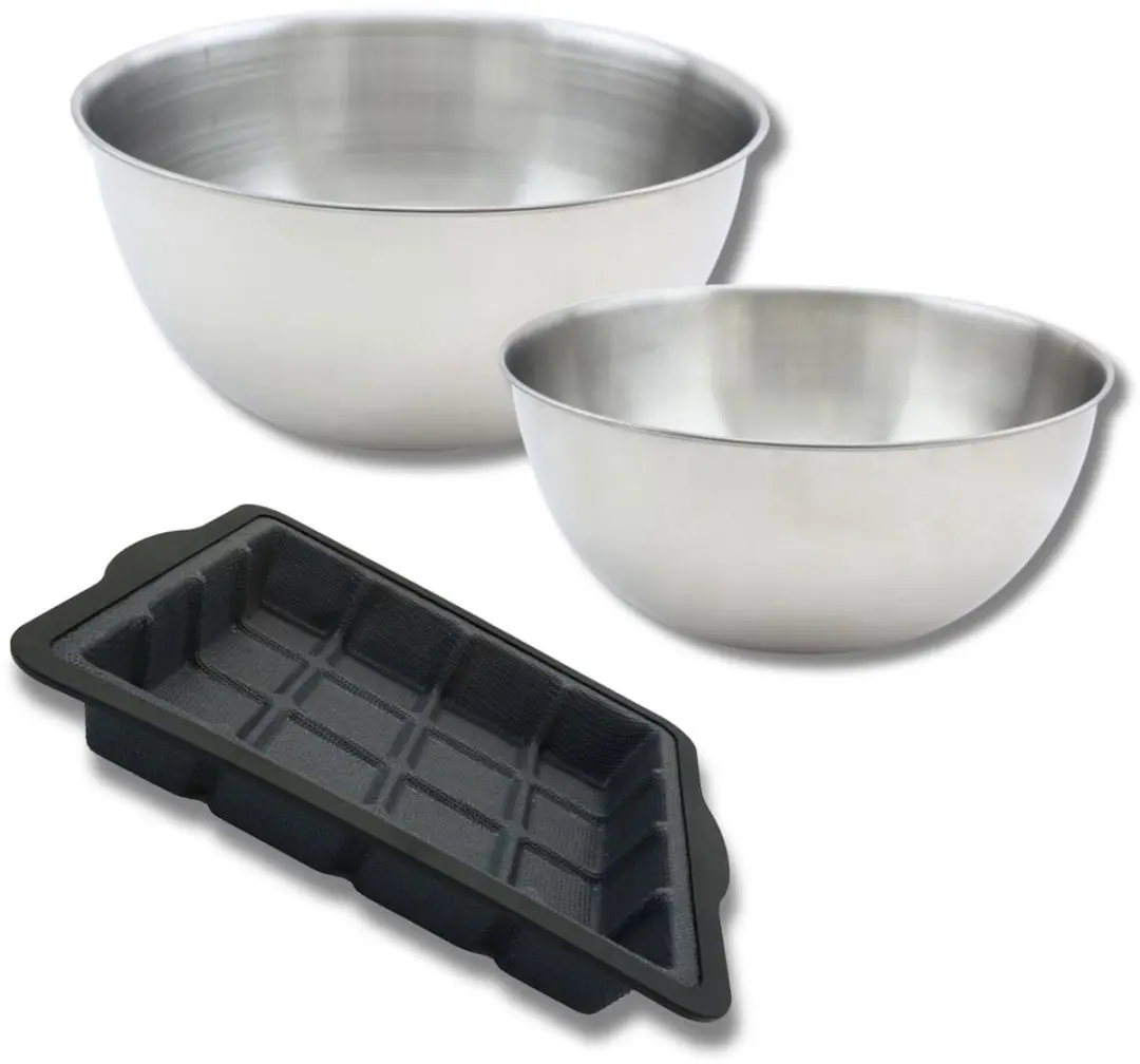 Zenker Cakevorm Glasvezel & Fackelmann Mengkommen RVS - 2 Stuks - Zwart