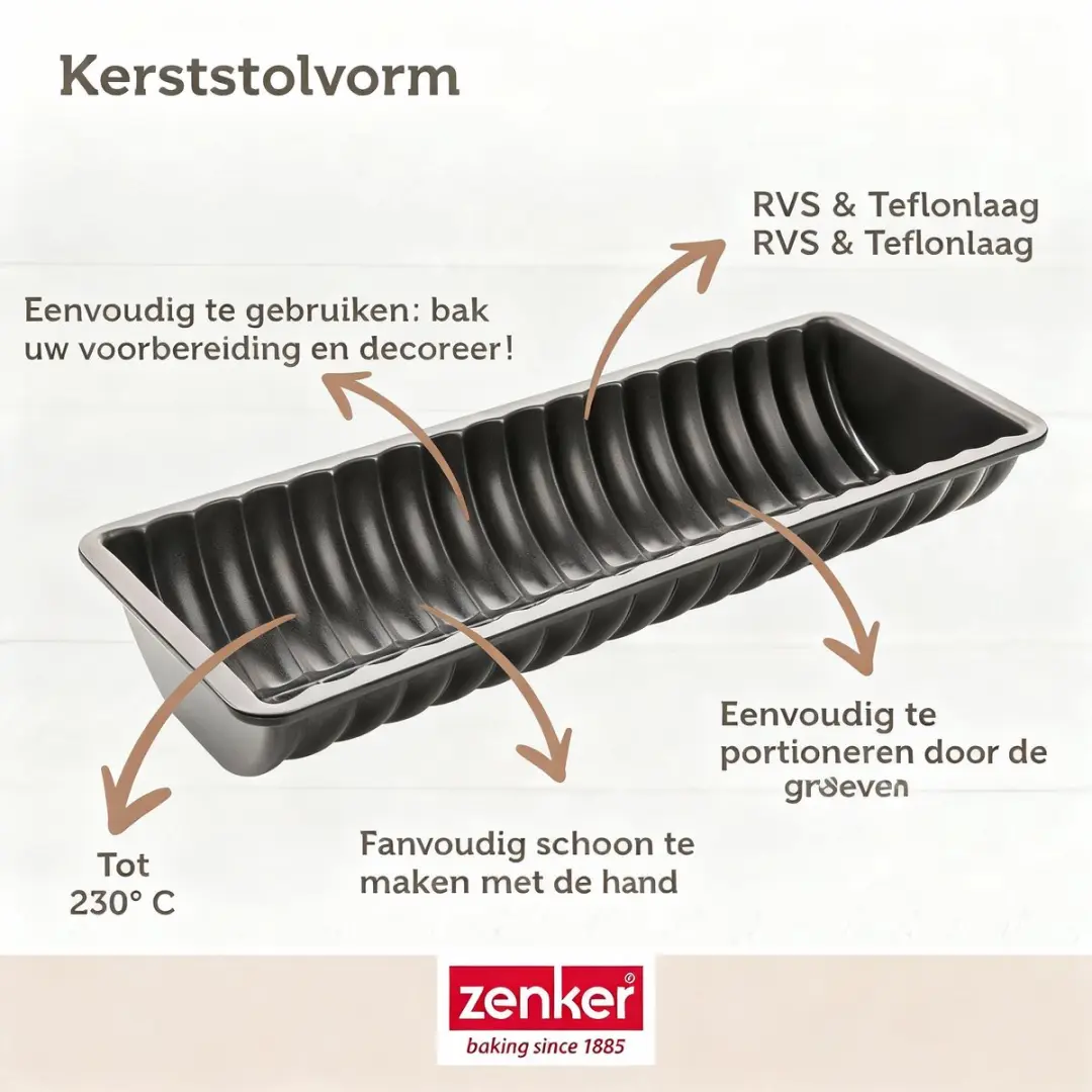 Zenker Black Metallic Kerststamvorm 32x12,5cm