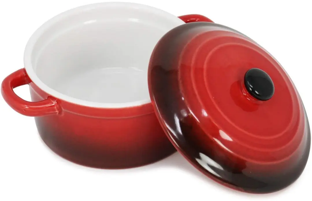 Excellent Houseware Mini Stoofpannetjes 300ml - 10 Stuks - Rood