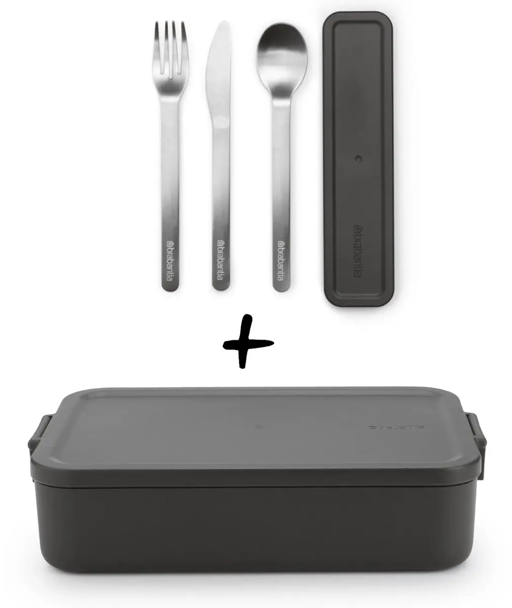 Brabantia Make & Take 770043 Bento Lunchbox & Bestekset