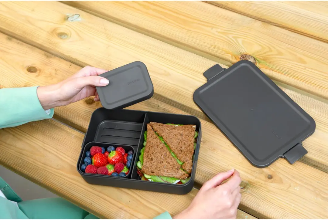 Brabantia Make & Take 770043 Bento Lunchbox & Bestekset - 2L - 3-delig - Dark Grey