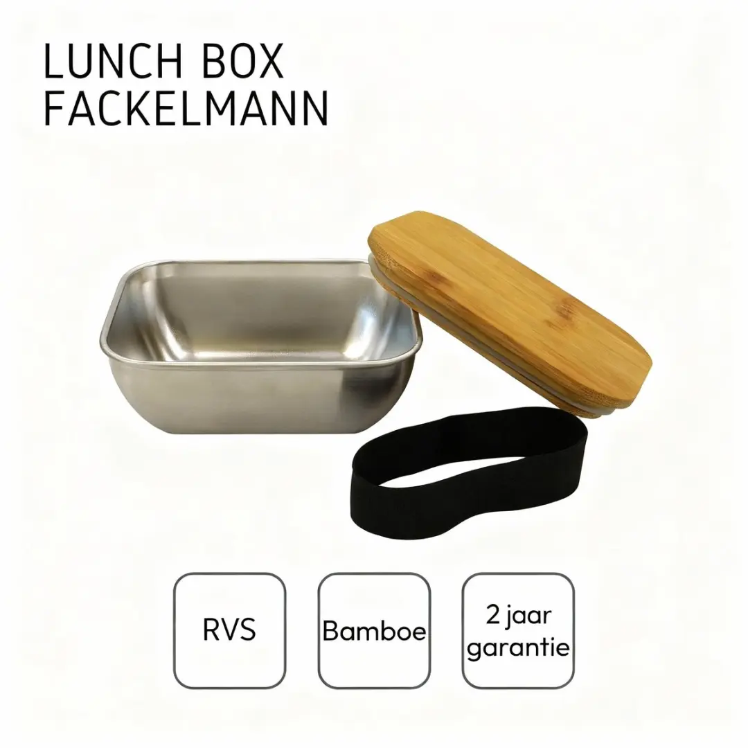 Fackelmann Move Lunchbox 400ml - Roestvrij staal - Zwart