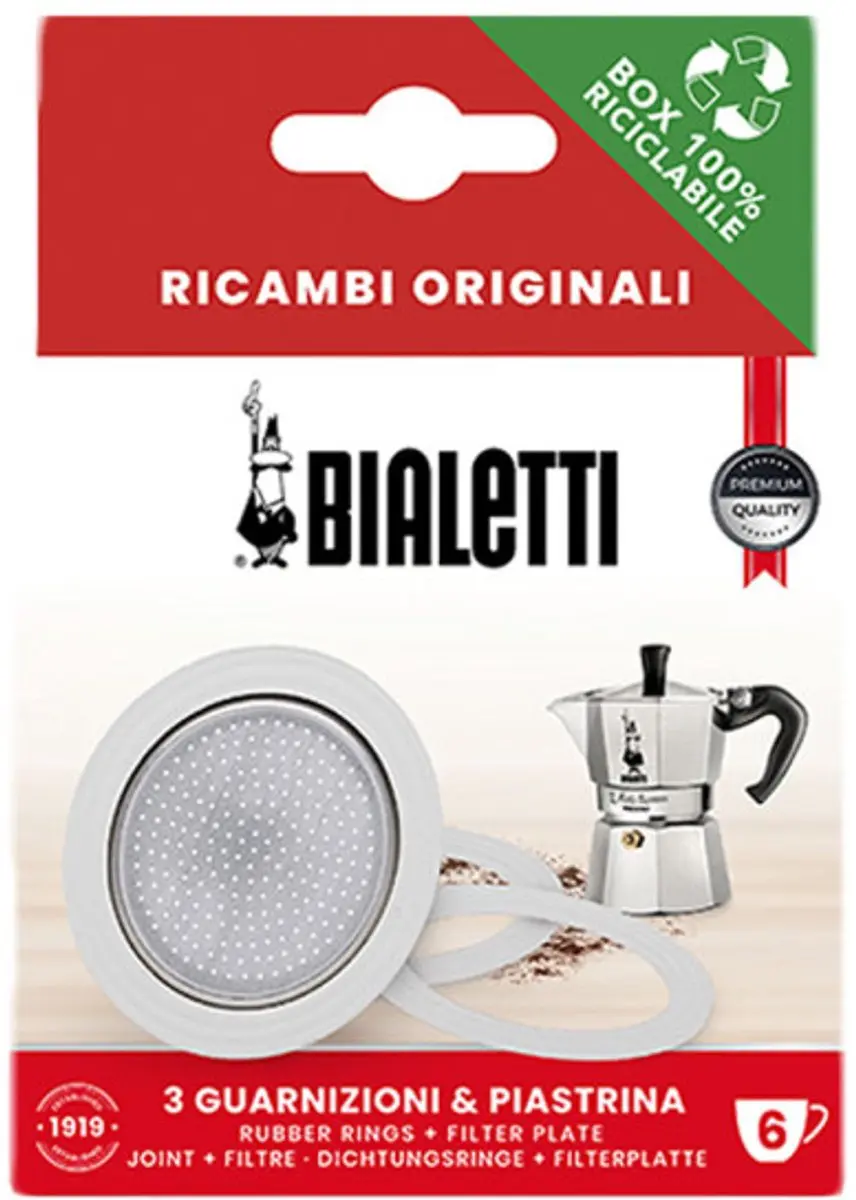Bialetti Filterplaatje 55mm Set - 4-delig - o.a. Moka Express