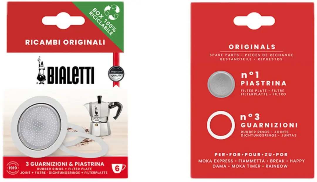 Bialetti Filterplaatje 55mm Set - 4-delig - o.a. Moka Express
