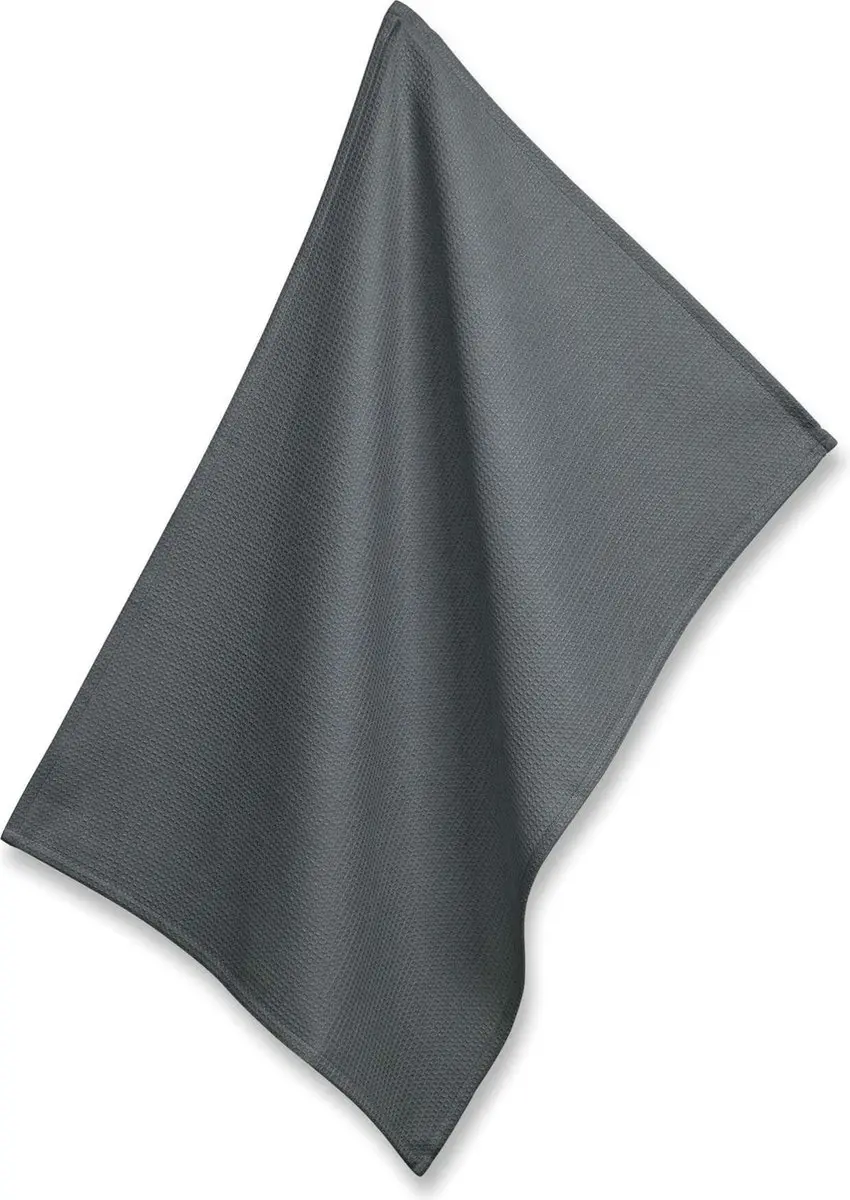 Kela Theedoek Set 4 Stuks Donker Grijs 70x50cm
