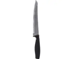Excellent Houseware Gekarteld Broodmes 33cm - RVS/Zwart
