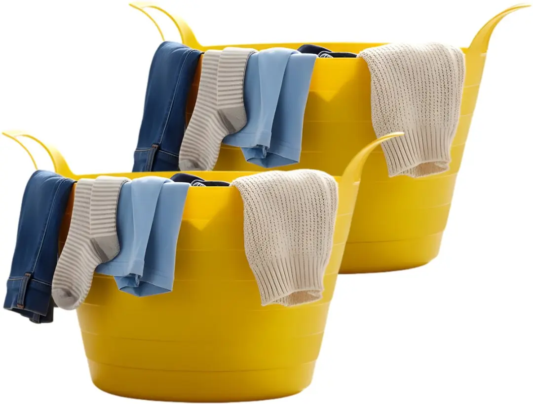 Excellent Houseware Flexibele Wasmand Geel 30L