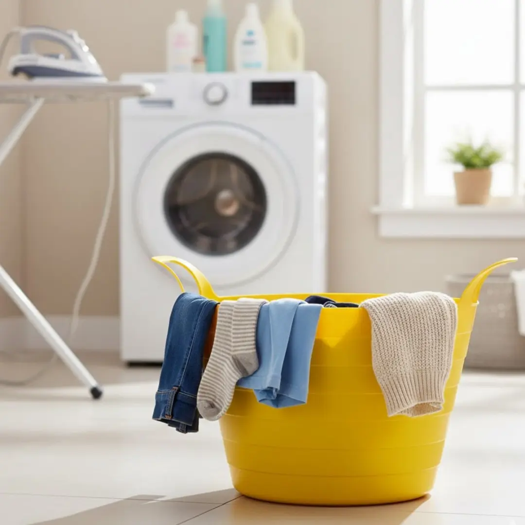 Excellent Houseware Flexibele Wasmand Geel 30L - 2 Stuks