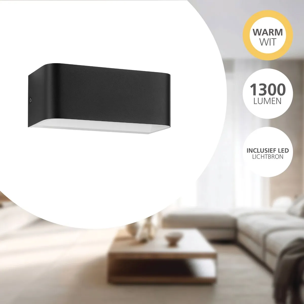 Eglo Sania 4 Wandlamp 20cm - Zwart/Wit