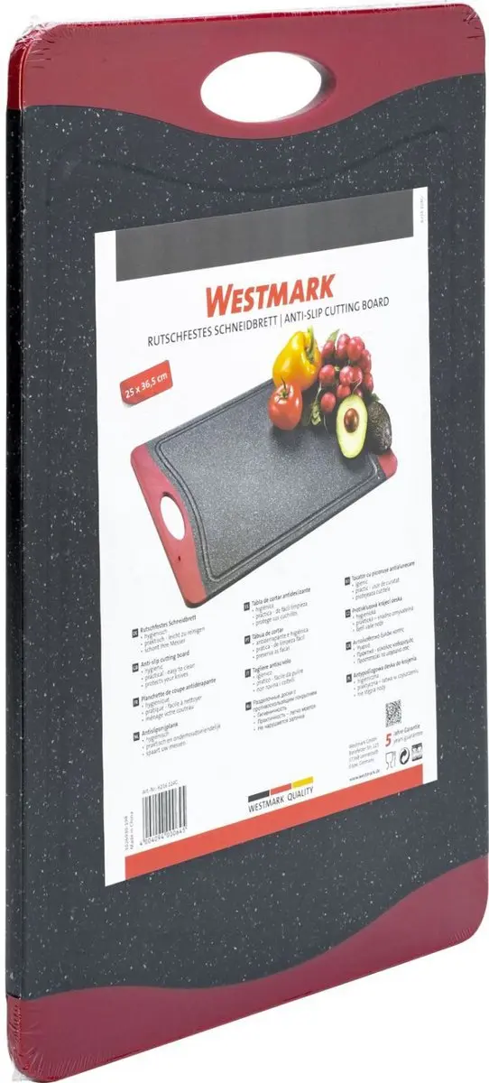 Westmark Snijplank 37x25,5cm - Grijs/Rood