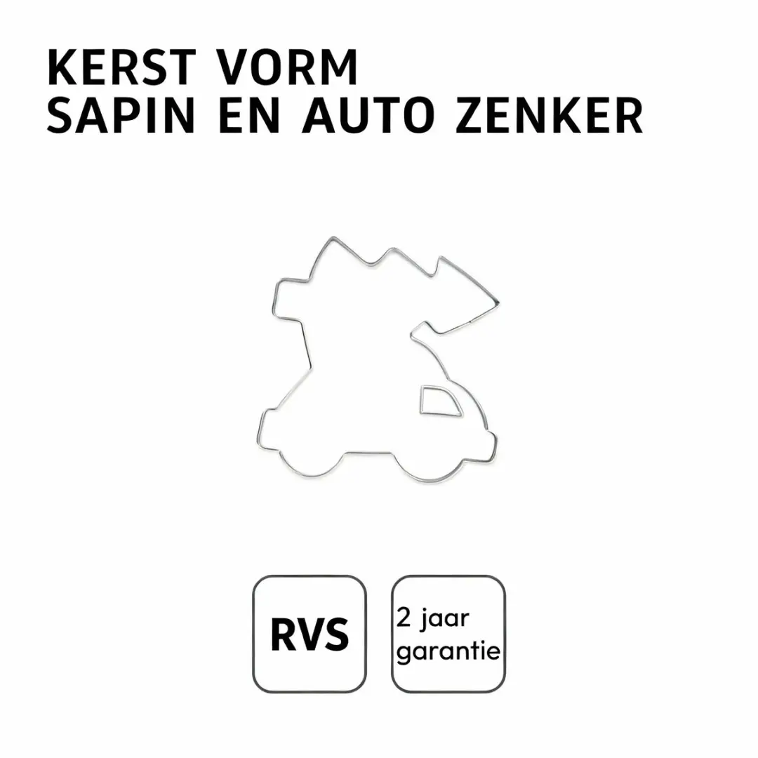 Zenker Kerstkoekjesvorm Boom op Auto - Roestvrij staal