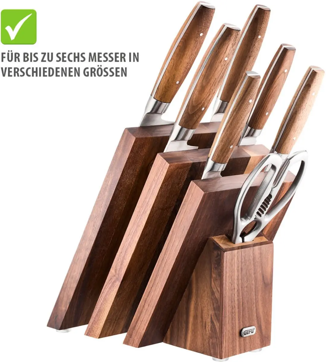 GEFU ENNO Messenblok Fan Design Walnoot - 6 Messen