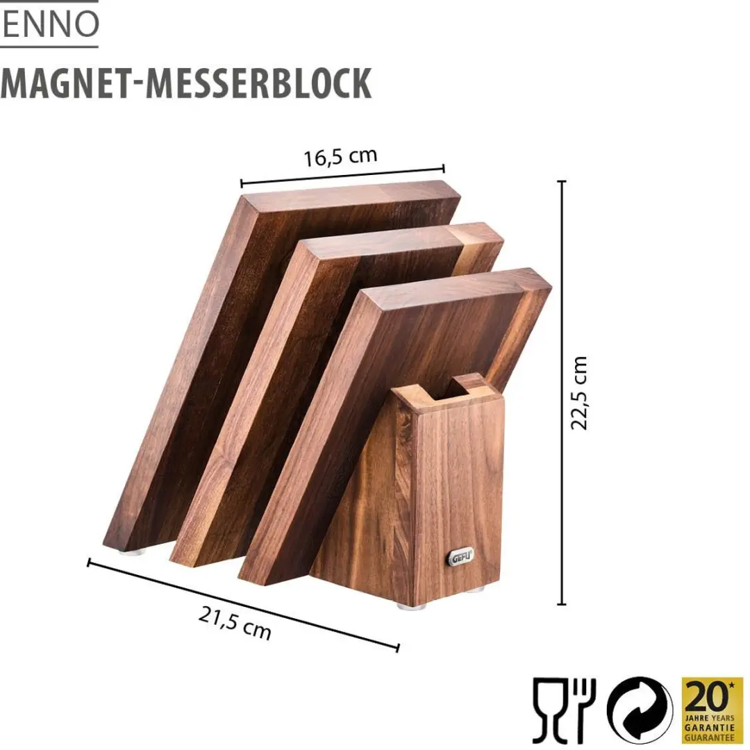 GEFU ENNO Messenblok Fan Design Walnoot - 6 Messen