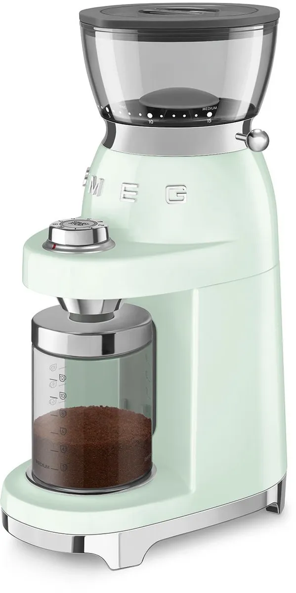 Smeg CGF03PGEU Elektrische Koffiemolen Watergroen - afbeelding 6 van 6