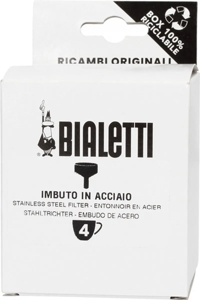 Bialetti Zeef Stainless Steel Moka Potten 4tz - RVS