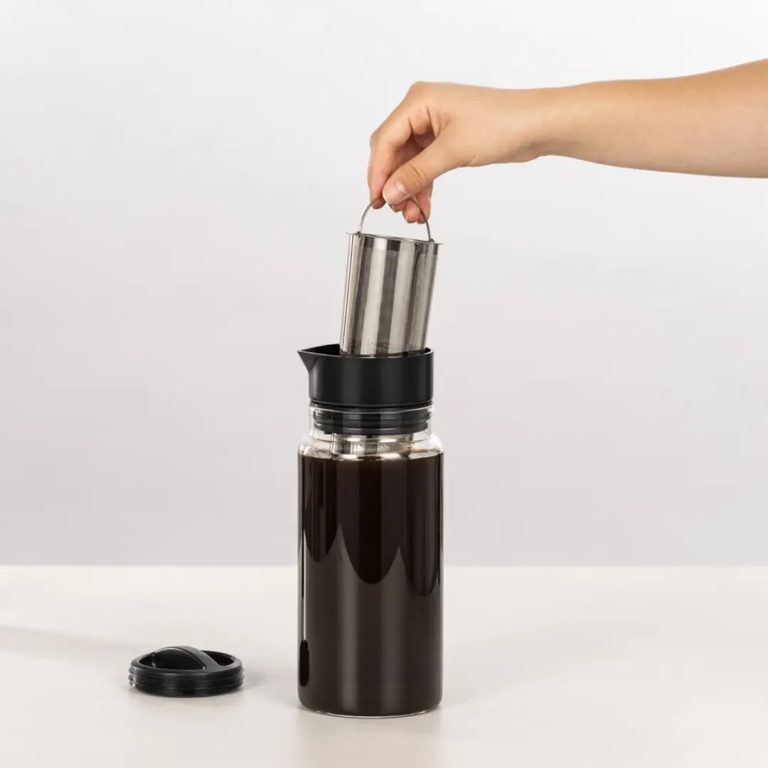 Xavax 00111254 Cold Brew Koffiezetter 1L - Glas & RVS Filter - Zwart/Transparant