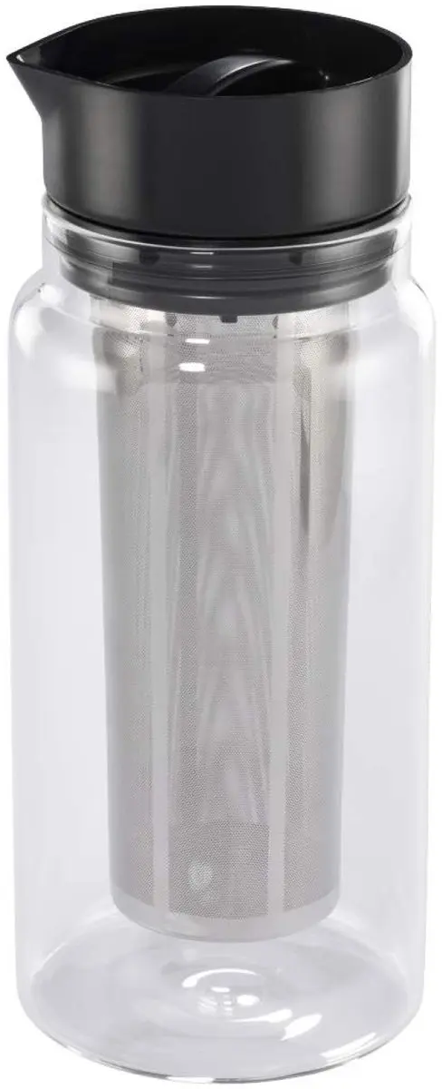 Xavax 00111254 Cold Brew Koffiezetter 1L - Glas & RVS Filter - Zwart/Transparant