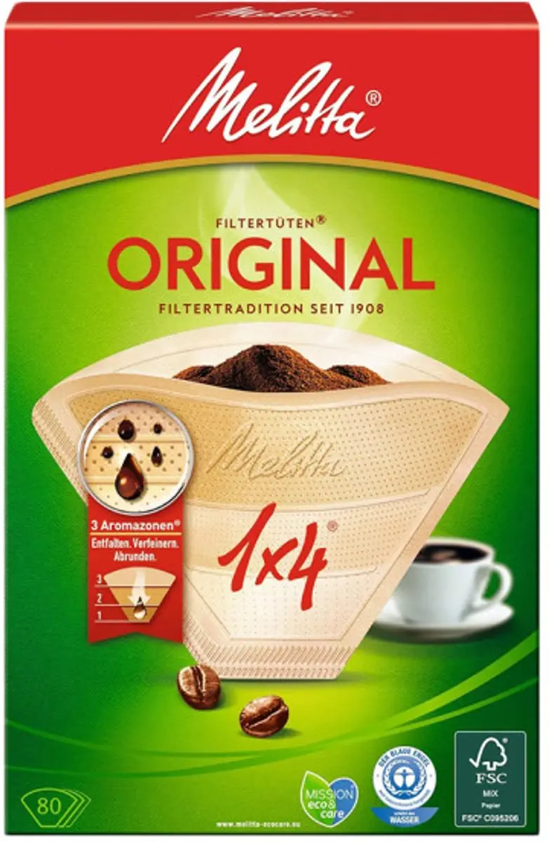 Melitta Original Koffiefilters 80 Stuks - Crème