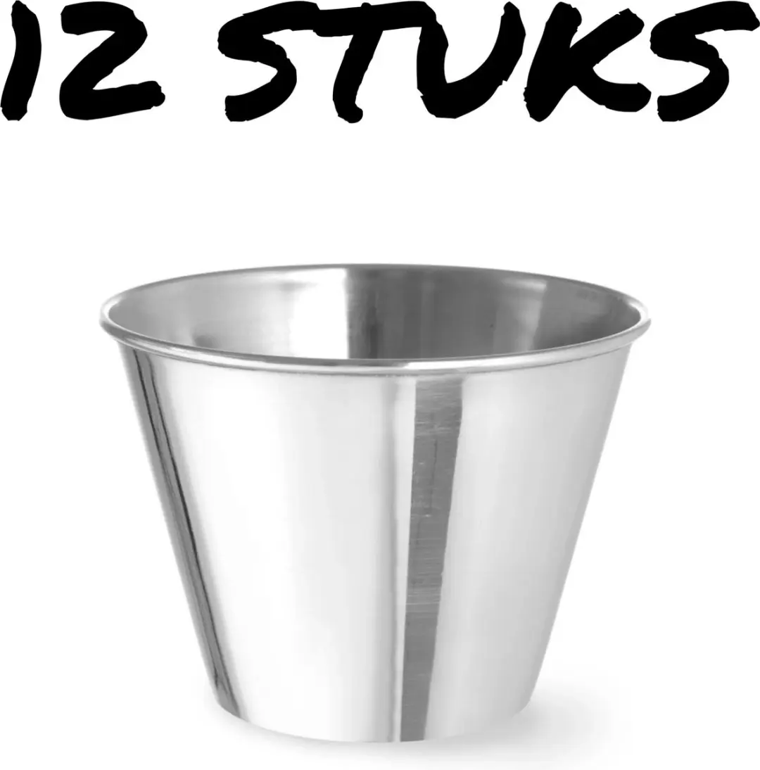 HENDI Ramekinset 12-delig - 0,115L - Roestvrij staal