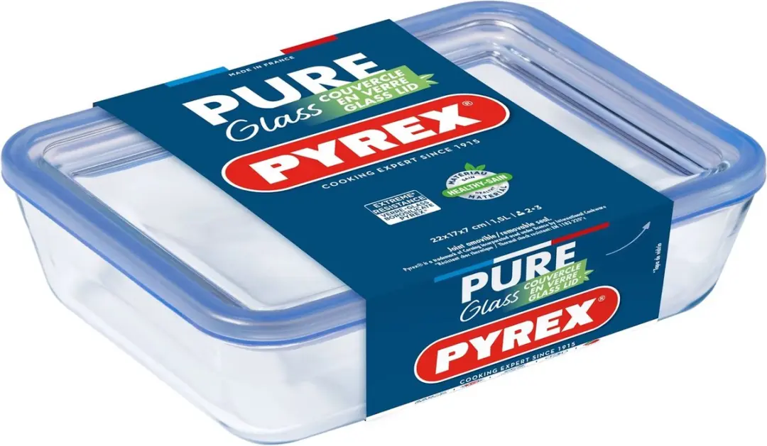 PYREX Pure Glass Ovenschaal Rechthoekig 1,5L - Transparant