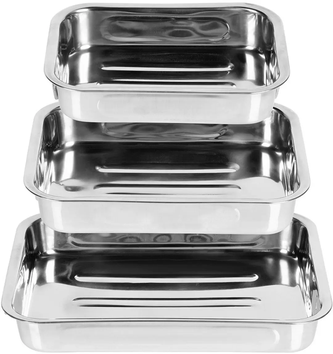 Excellent Houseware Braadsledes RVS - 3 Stuks - Zilver - afbeelding 3 van 6