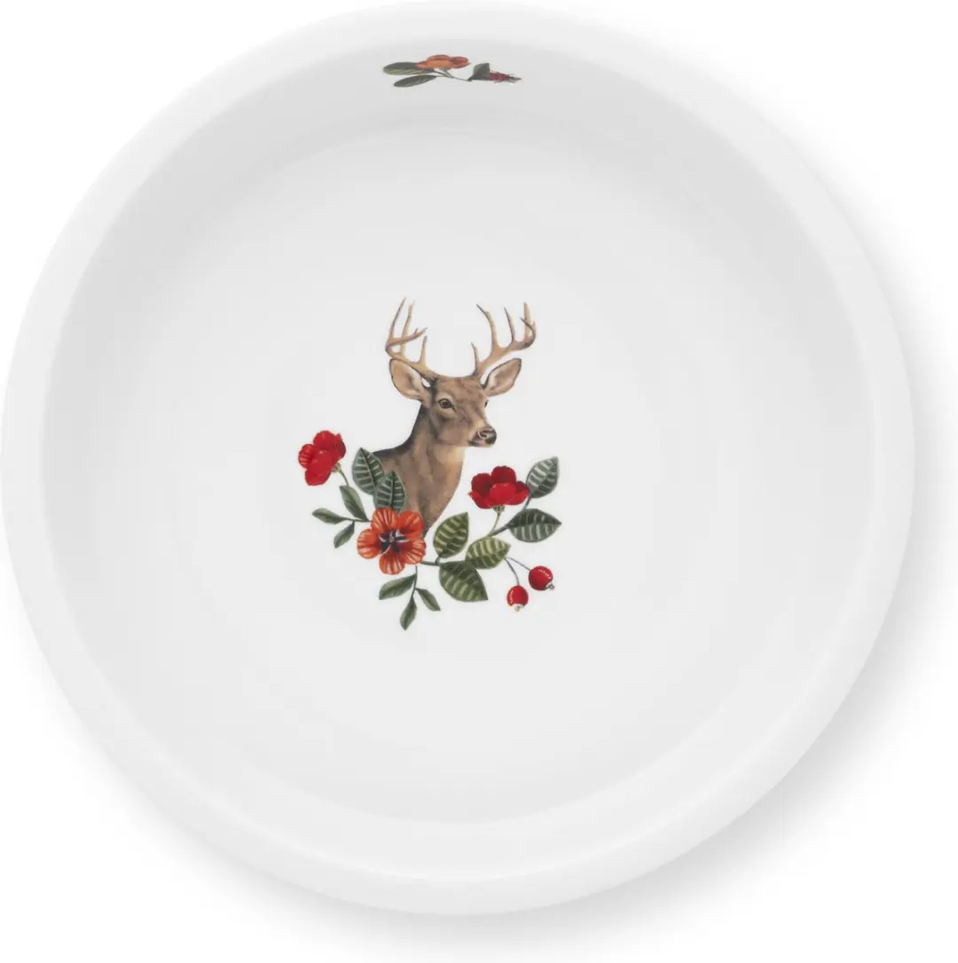 Pip Studio Ovenschaal Hert Winter Wonderland 25,5x5cm - Groen/Wit