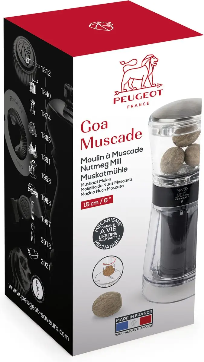 Peugeot Goa Muskaatmolen 15cm - Transparant