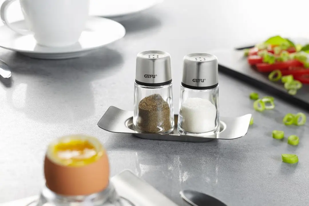 GEFU Brunch Zout- en Peperstrooierset - Glazen RVS 6,5cm