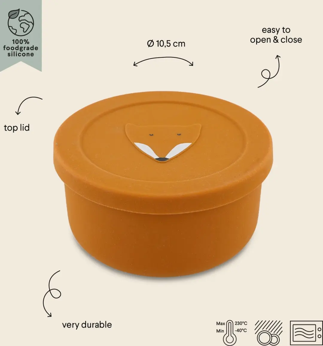 Trixie Mr. Fox Snackdoosje Siliconen - 0,3L - 3 Delen