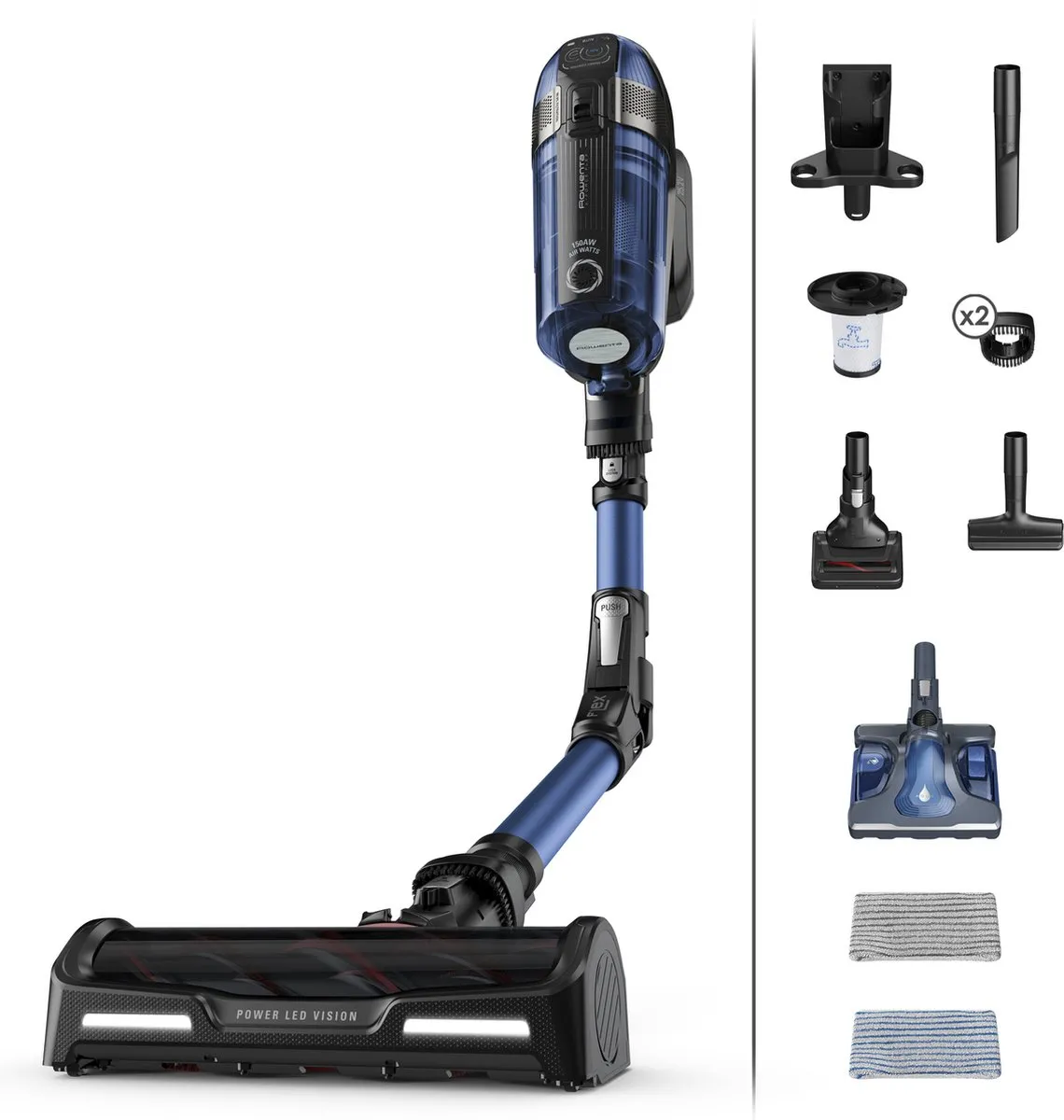 Rowenta X-Force Flex 12.60 RH98C0 Steelstofzuiger - Blauw/Grijs