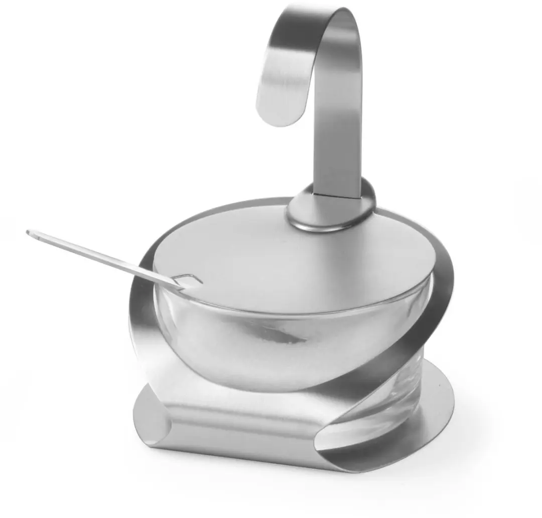 Hendi Kaasbakje met glazen bakje - ⌀130x90mm - Roestvrij