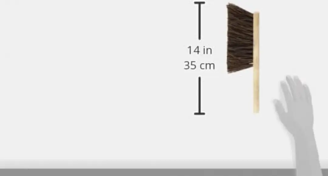 Silverline Handveger 300mm - Stijve haren - Houten handvat - Bruin