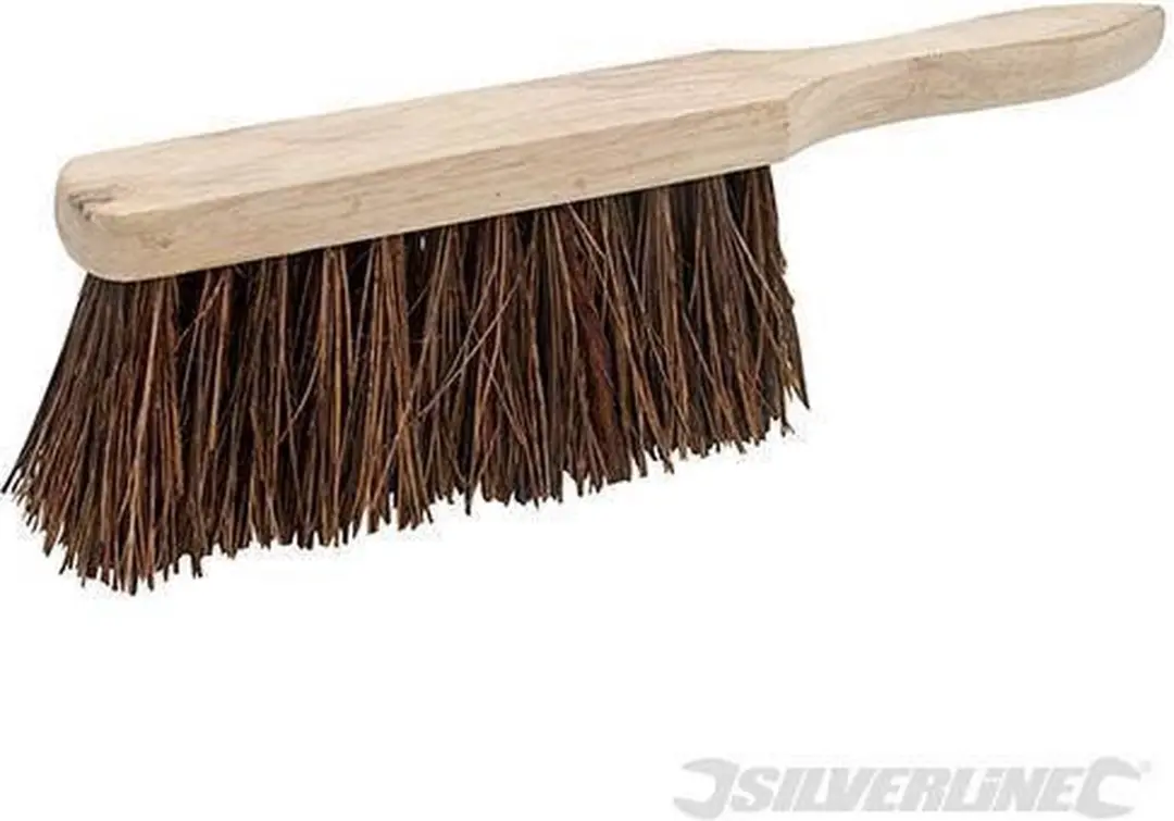 Silverline Handveger 300mm - Stijve haren - Houten handvat - Bruin