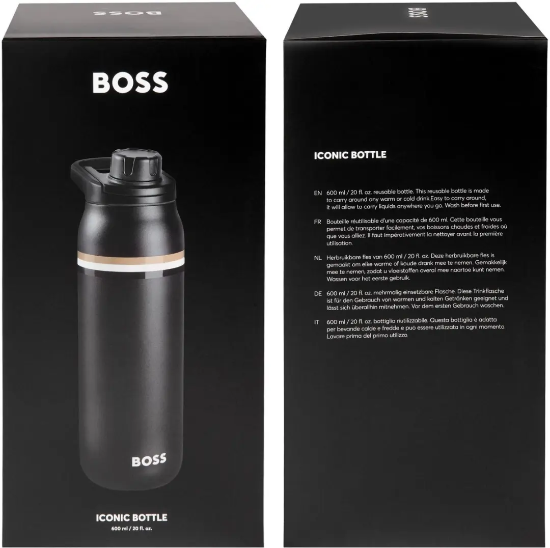 Hugo Boss Iconic Isotherme Fles 600ml - Zwart
