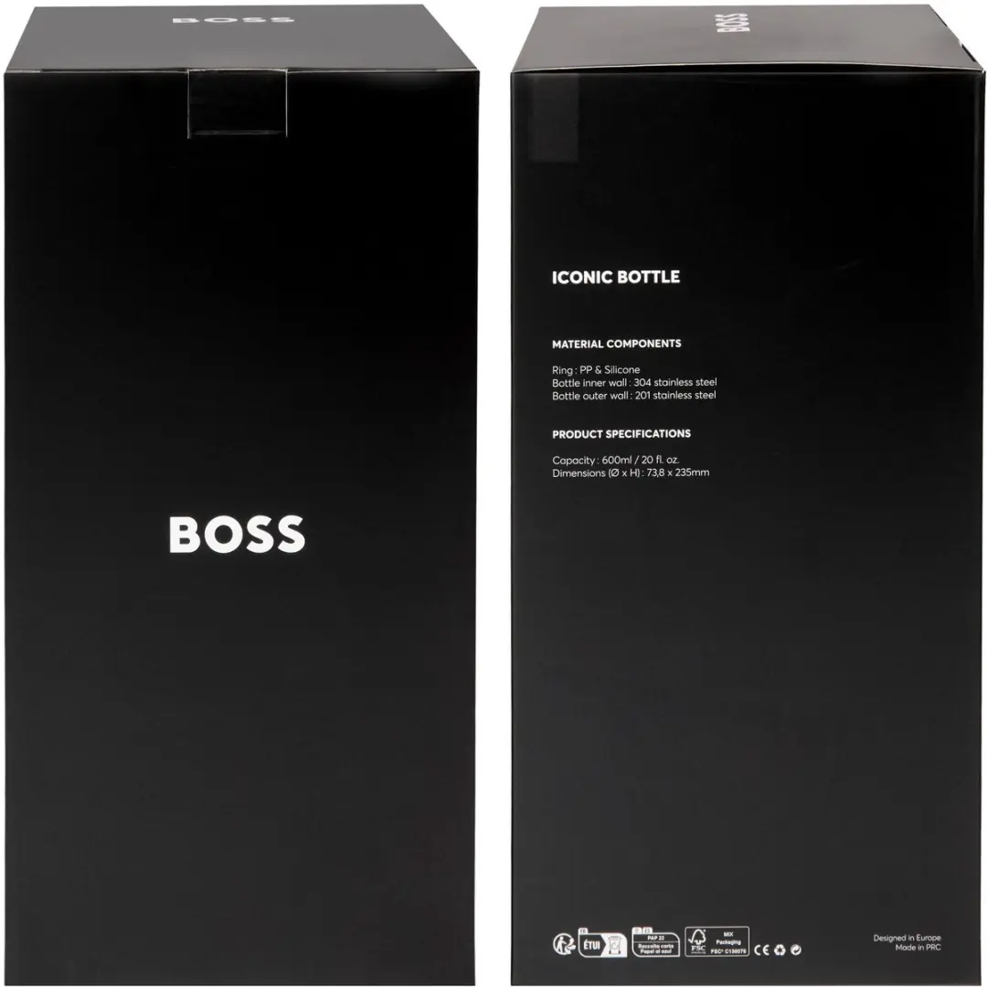 Hugo Boss Iconic Isotherme Fles 600ml - Zwart