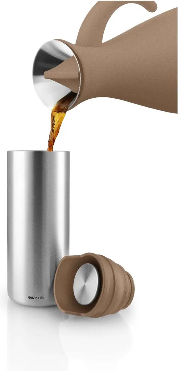 Eva Solo Urban Thermos Drinkbeker 350ml - Bruin/Zilver - Gerecycled RVS