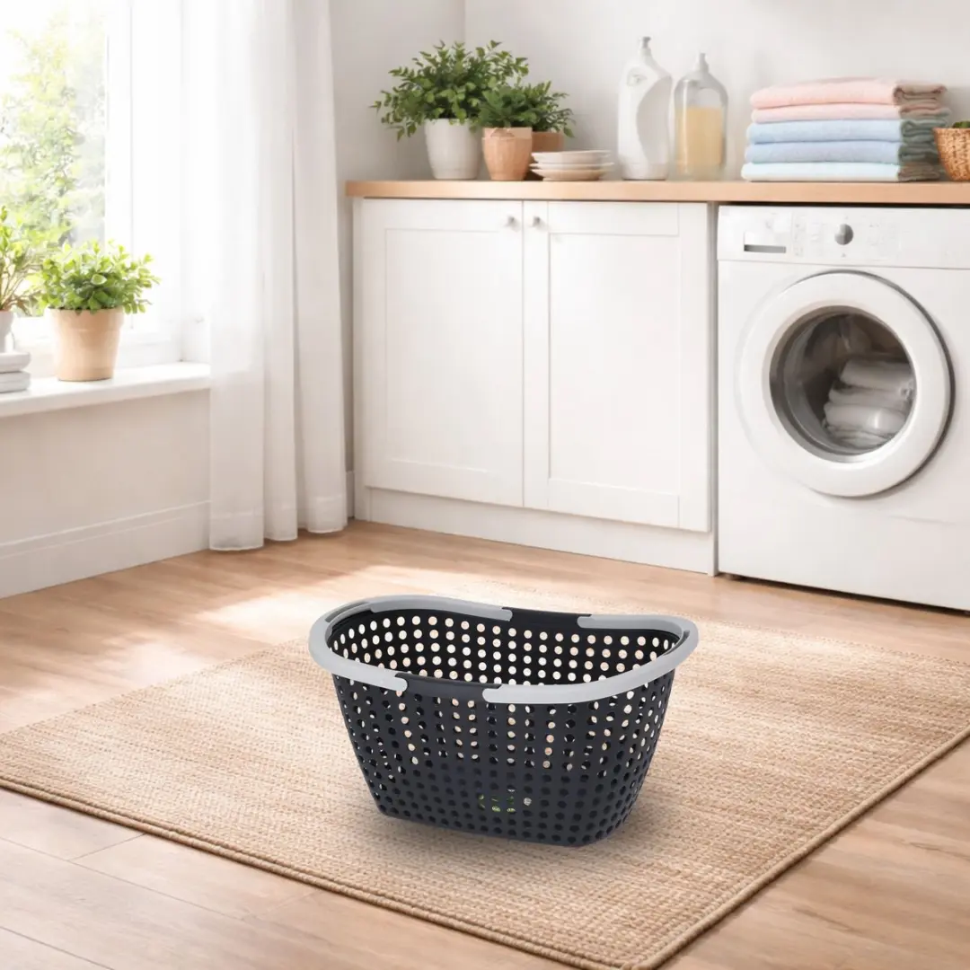 Excellent Houseware Kunststof Wasmand 15L - Zwart