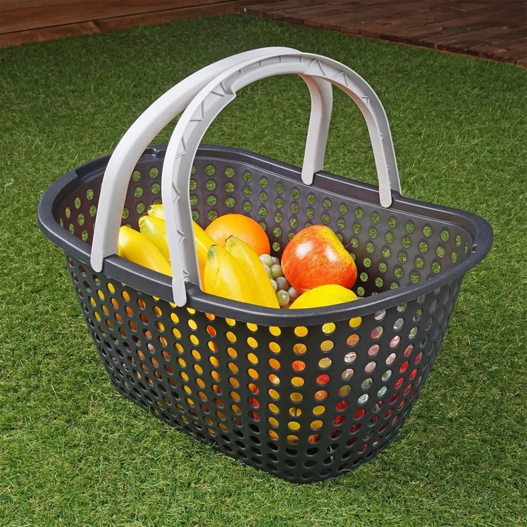 Excellent Houseware Kunststof Wasmand 15L - Zwart - afbeelding 6 van 6