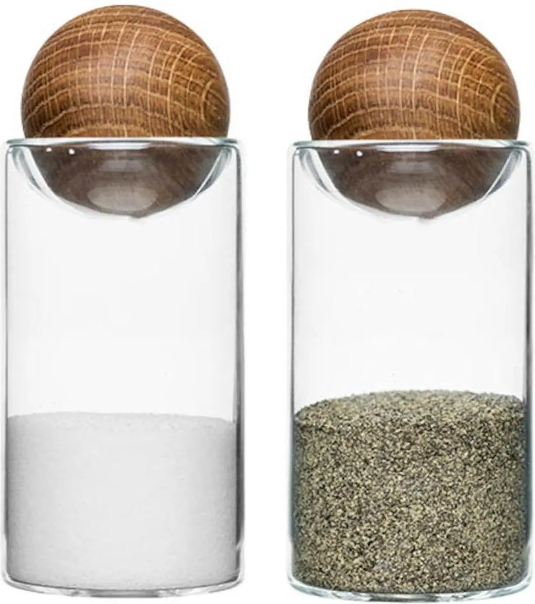 Sagaform Nature Peper- en Zoutstel Glas 3cm SF5017178