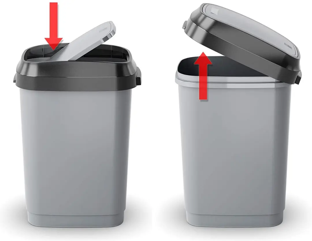 KIS Dual Swing Bin Prullenbak 50L - Zwart/Grijs