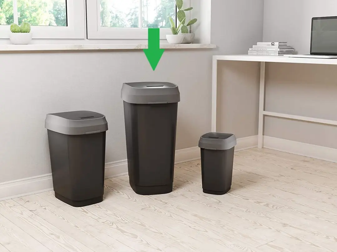 KIS Dual Swing Bin Prullenbak 50L - Zwart/Grijs