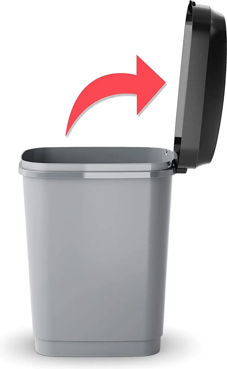 KIS Dual Swing Bin Prullenbak 50L - Zwart/Grijs - afbeelding 6 van 6