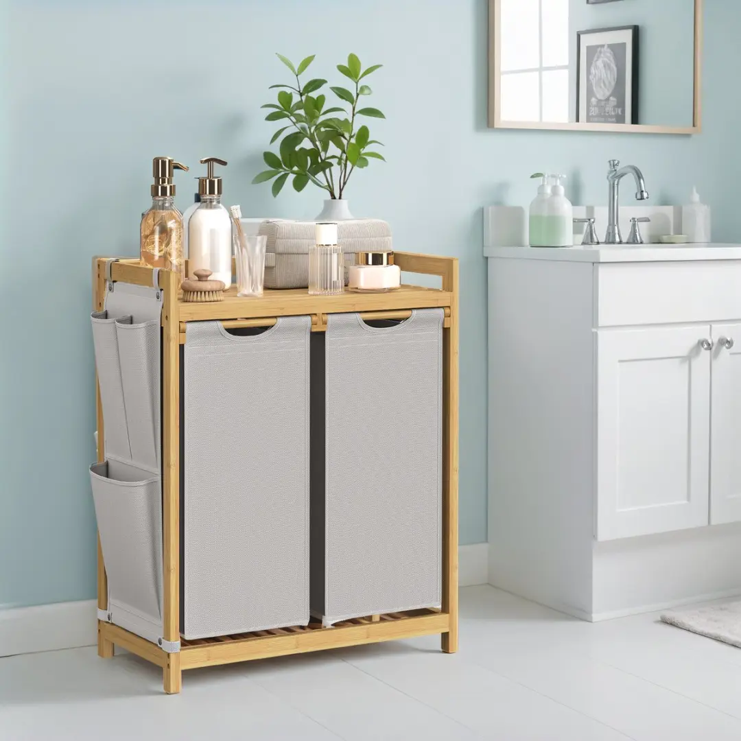 Songmics Wasmand RLH100GX01 2 Vakken - 100L Bamboe