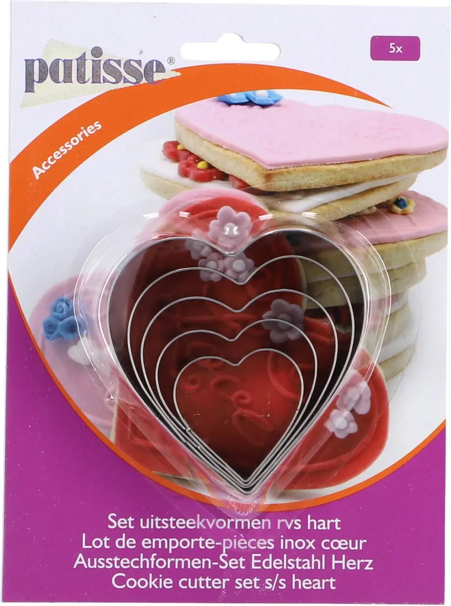Patisse Uitsteekvorm Hart - 5-delig Zilver