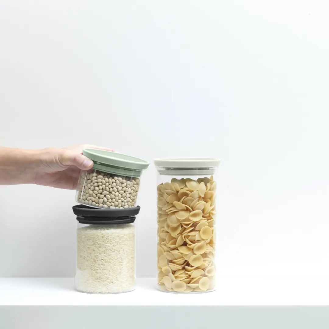 Brabantia Voorraadpot Glas 0,3/0,6/1,1L - 6-delig - Stapelbaar