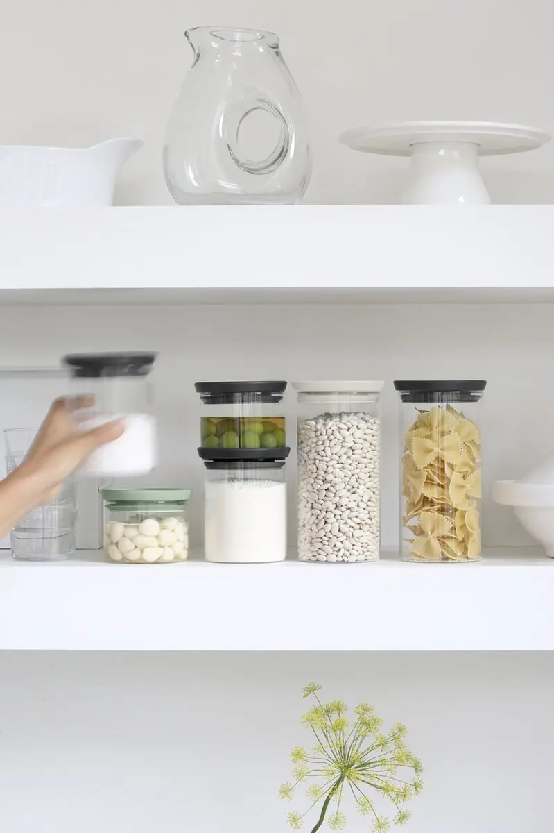 Brabantia Voorraadpot Glas 0,3/0,6/1,1L - 6-delig - Stapelbaar - afbeelding 6 van 6
