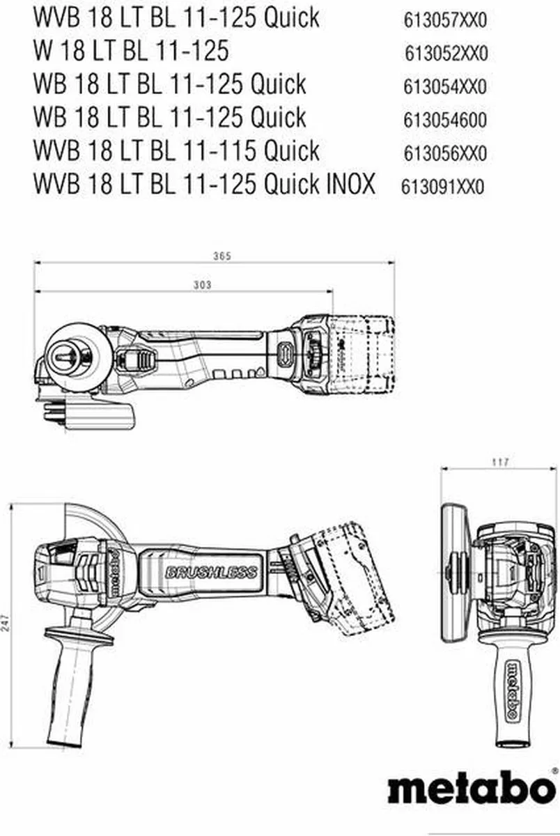 Metabo WVB 18 LT BL Haakse Acculijper 125mm - 18V
