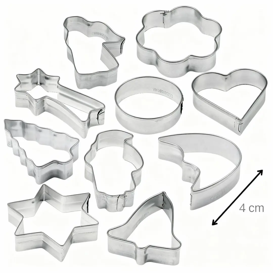 Zenker Kerstuitstekers Set - 10 Stuks Grijs