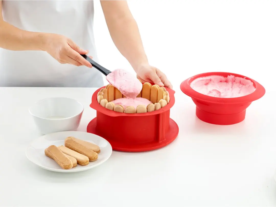 Lékué Springvorm Rond Keramisch Bord 18cm - Rood